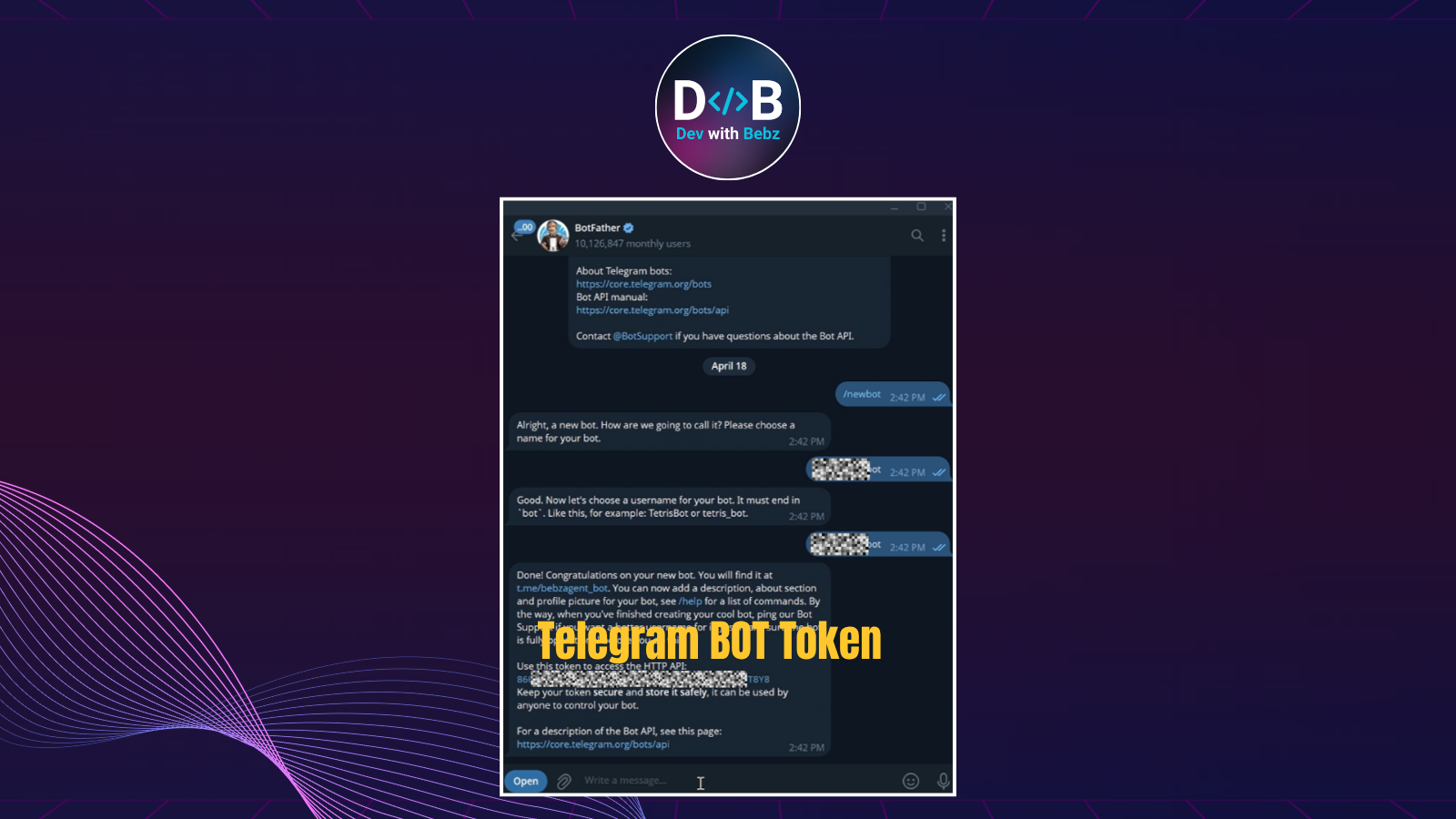 BotFather หลังสร้าง Telegram bot สำเร็จ